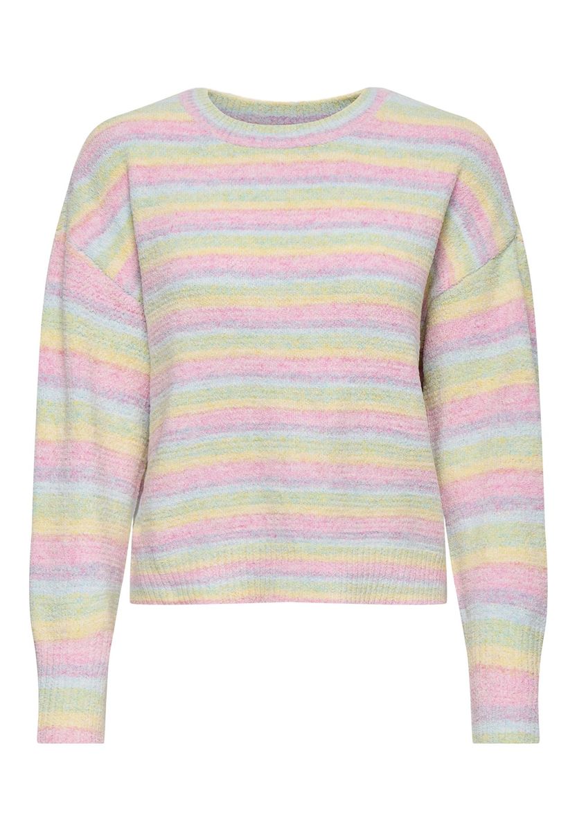 Pastellgestreifter Strickpullover