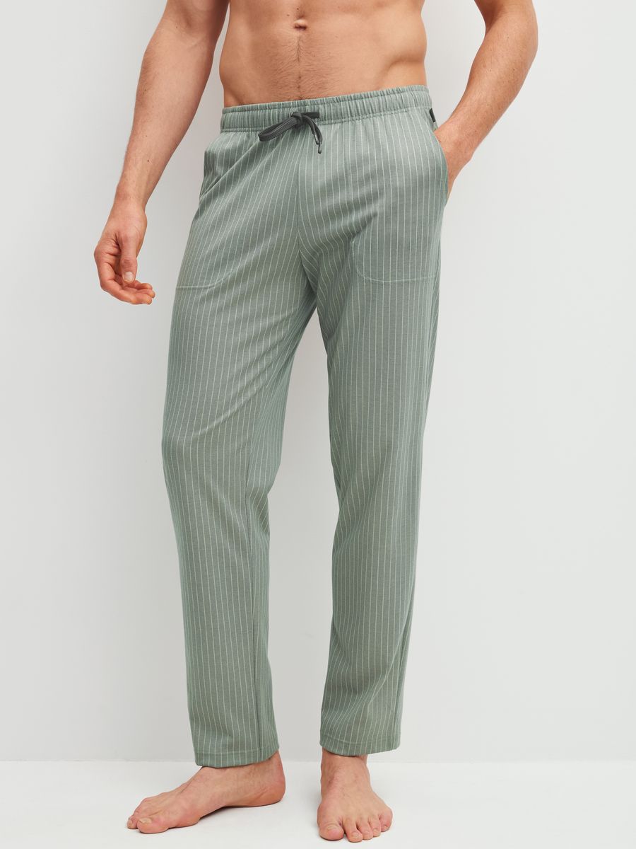 Gestreifte Loungehose aus Bio-Baumwolle