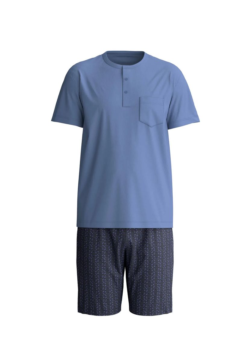 Entspannter Henley-Pyjama aus Baumwolle
