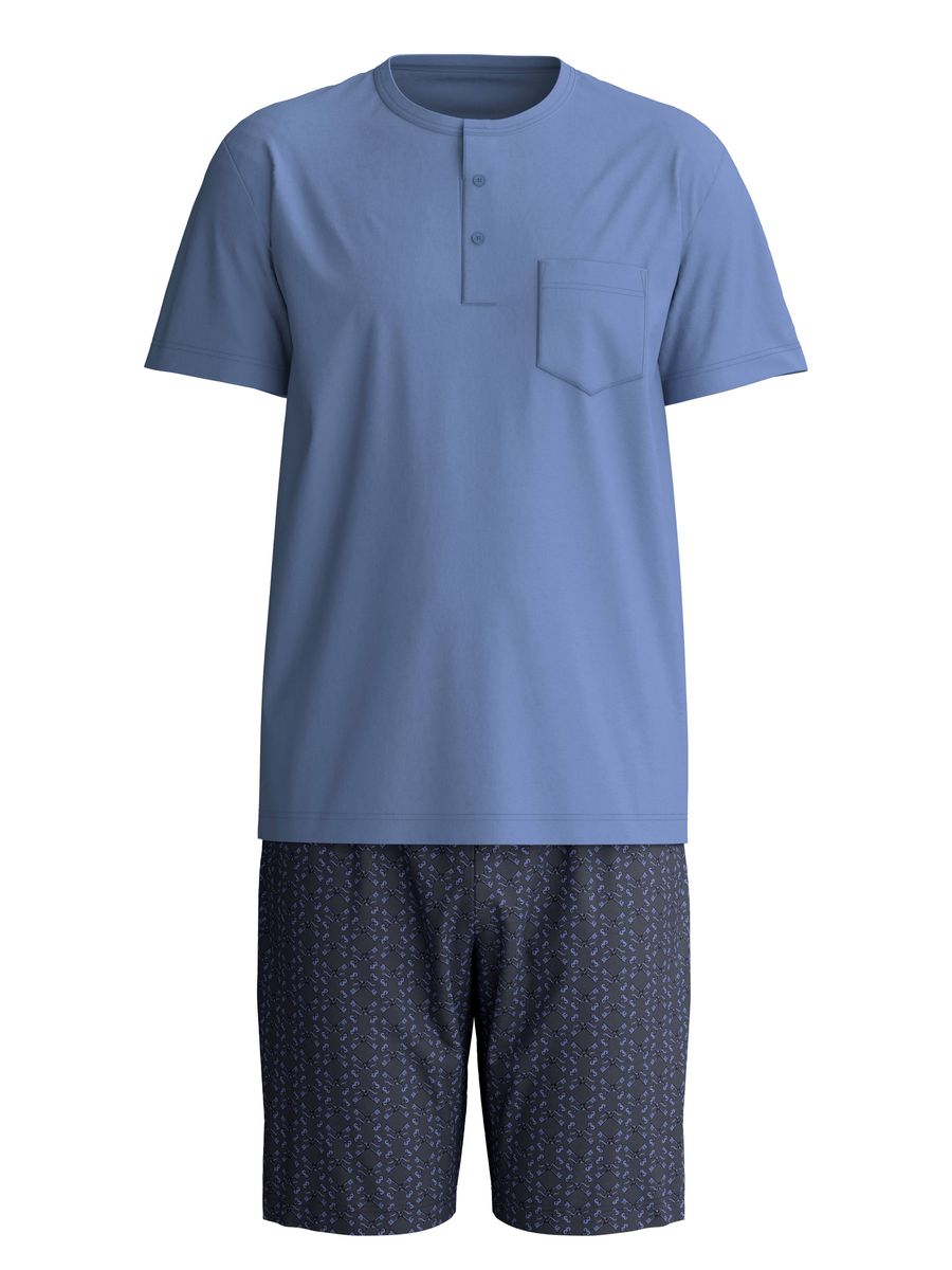 Entspannter Henley-Pyjama aus Baumwolle