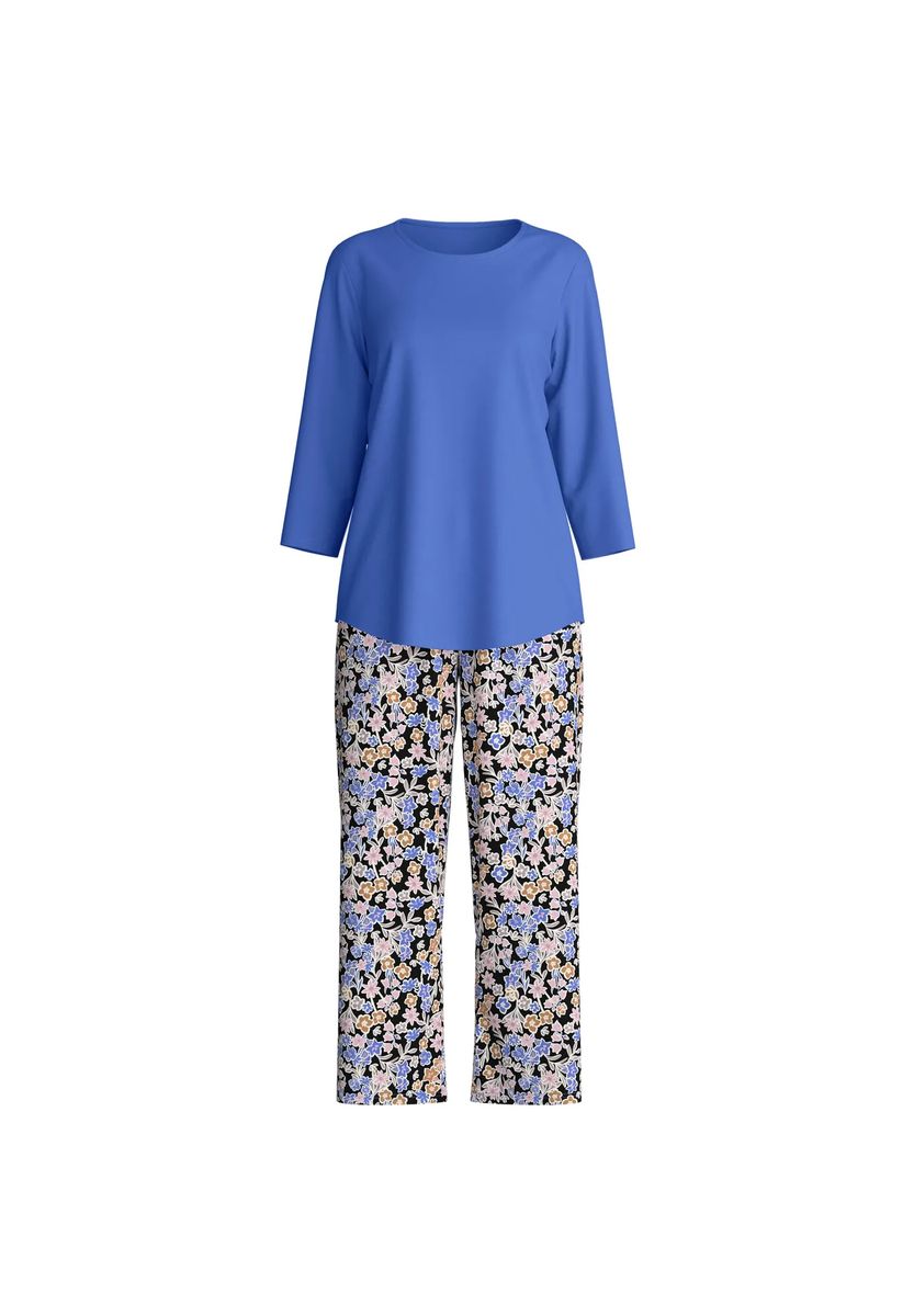 Capri-Pyjama mit Blumenmuster