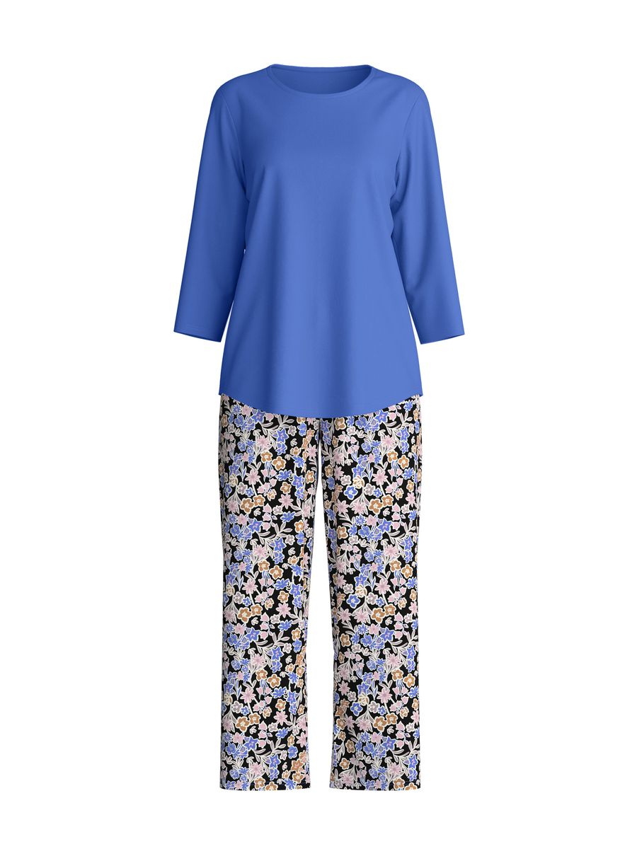 Capri-Pyjama mit Blumenmuster