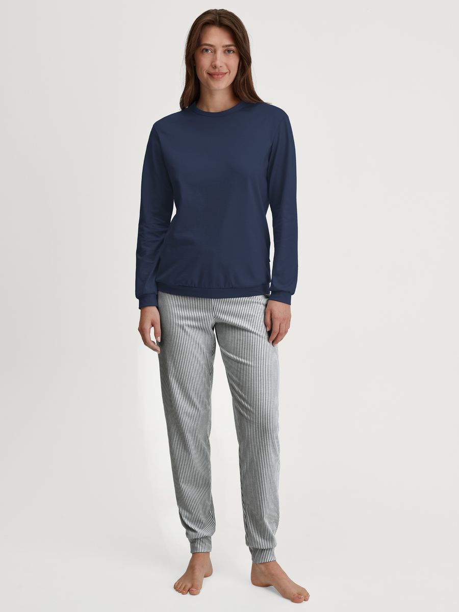 Weiches gestreiftes Single-Jersey Pyjama-Set