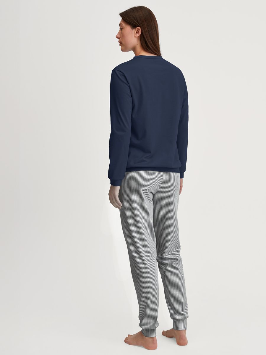 Weiches gestreiftes Single-Jersey Pyjama-Set