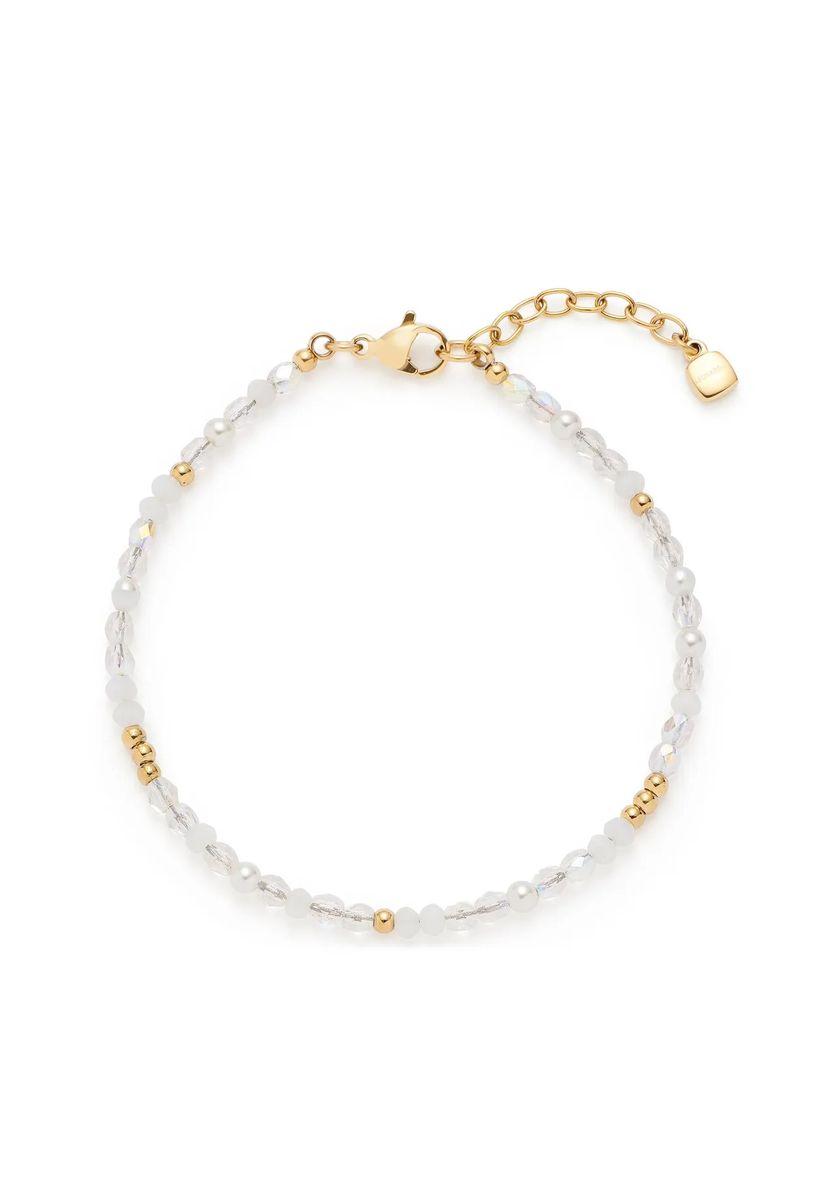 Zartes Perlenarmband mit Goldakzenten