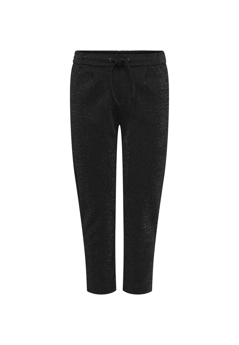 Glitzernde schwarze Loungehose mit Kordelzug