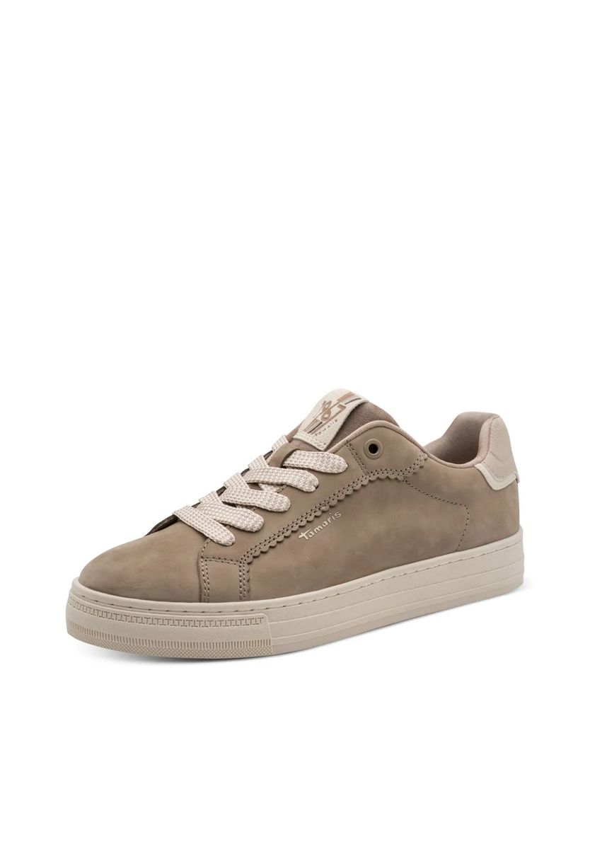 Leder-Sneaker mit Wellenkante