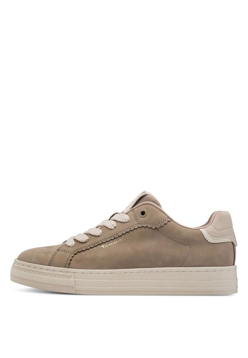 Leder-Sneaker mit Wellenkante