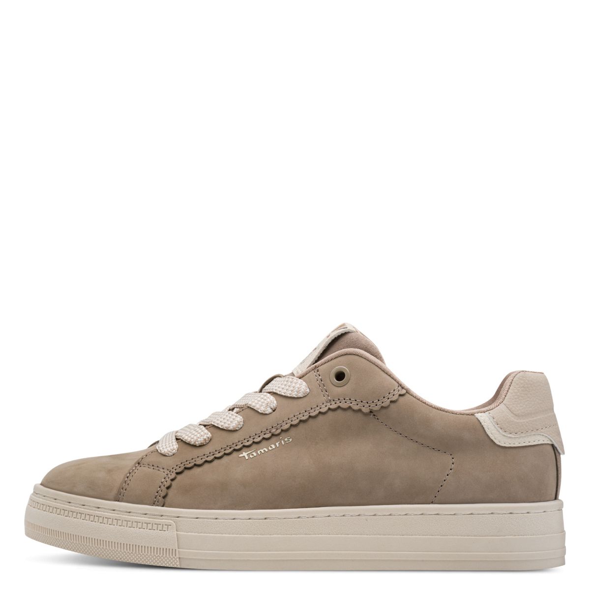 Leder-Sneaker mit Wellenkante