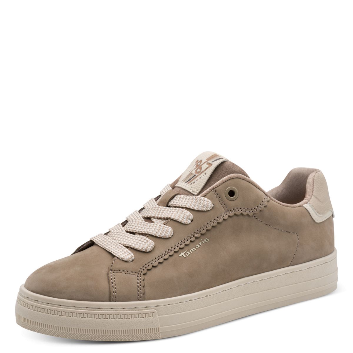 Leder-Sneaker mit Wellenkante