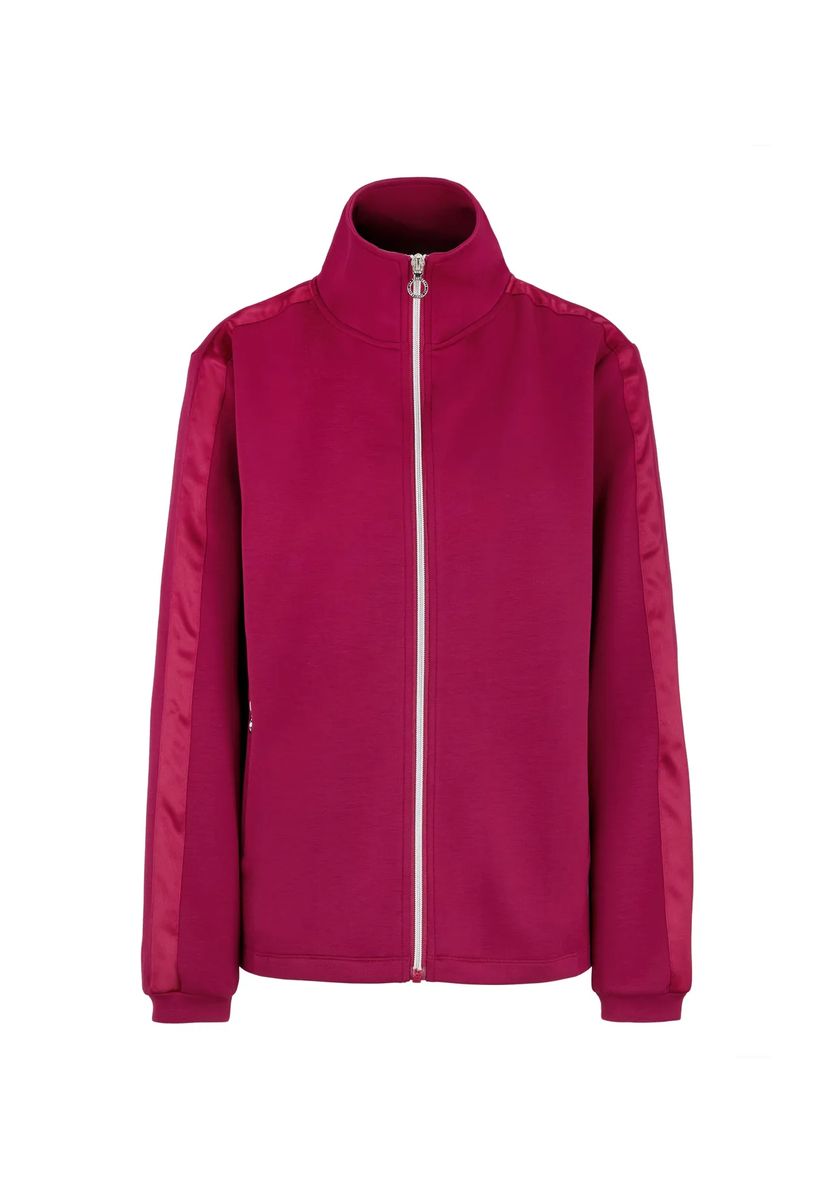 Sportliche Zipper-Jacke mit Satinstreifen