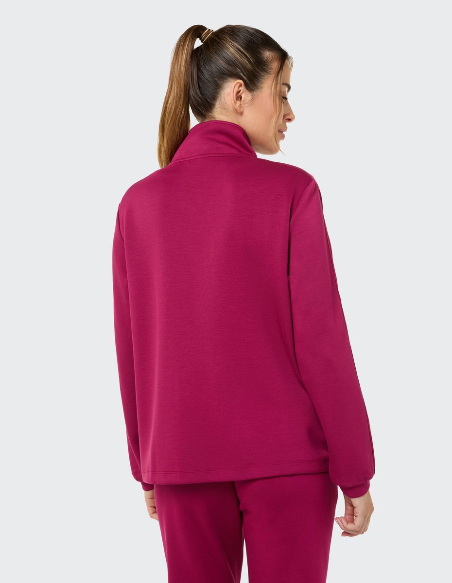 Sportliche Zipper-Jacke mit Satinstreifen