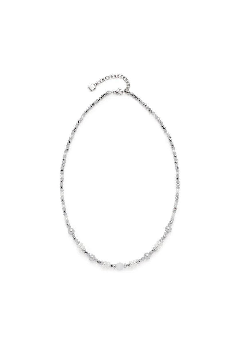 Perlenkette mit Edelstahl-Akzenten
