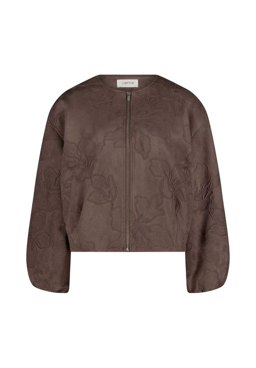 Bestickter Blouson in Wildleder-Optik