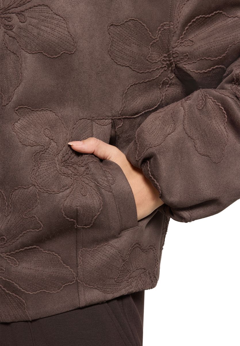 Bestickter Blouson in Wildleder-Optik