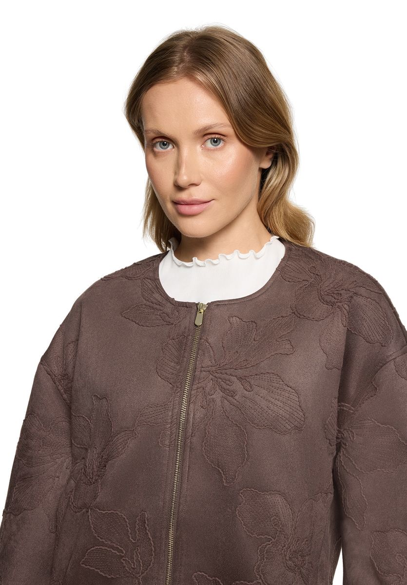 Bestickter Blouson in Wildleder-Optik