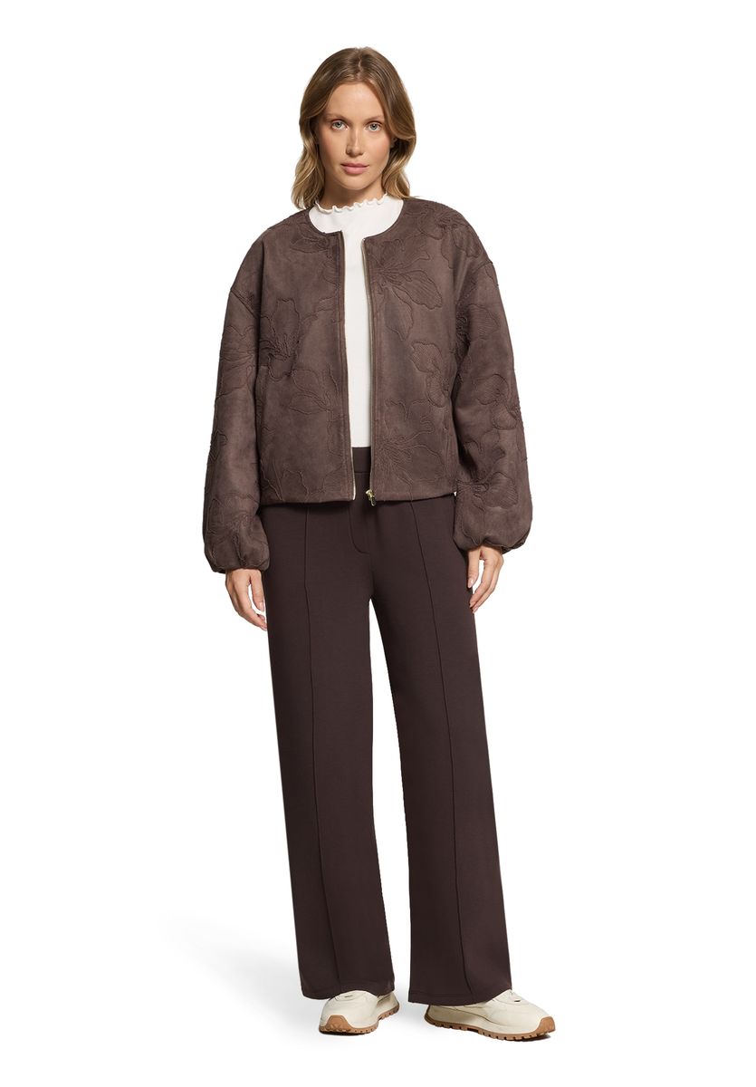 Bestickter Blouson in Wildleder-Optik