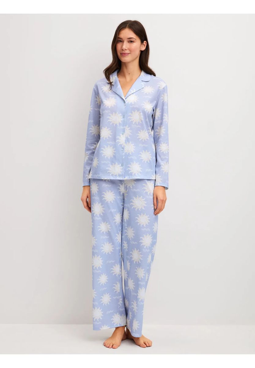 Pyjama-Set mit Himmelskörper-Print