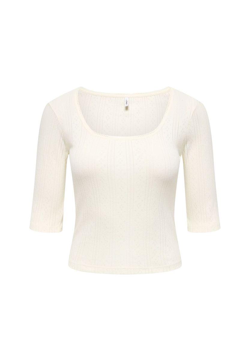 Figurbetontes Oberteil mit eckigem Ausschnitt und halben Ärmeln