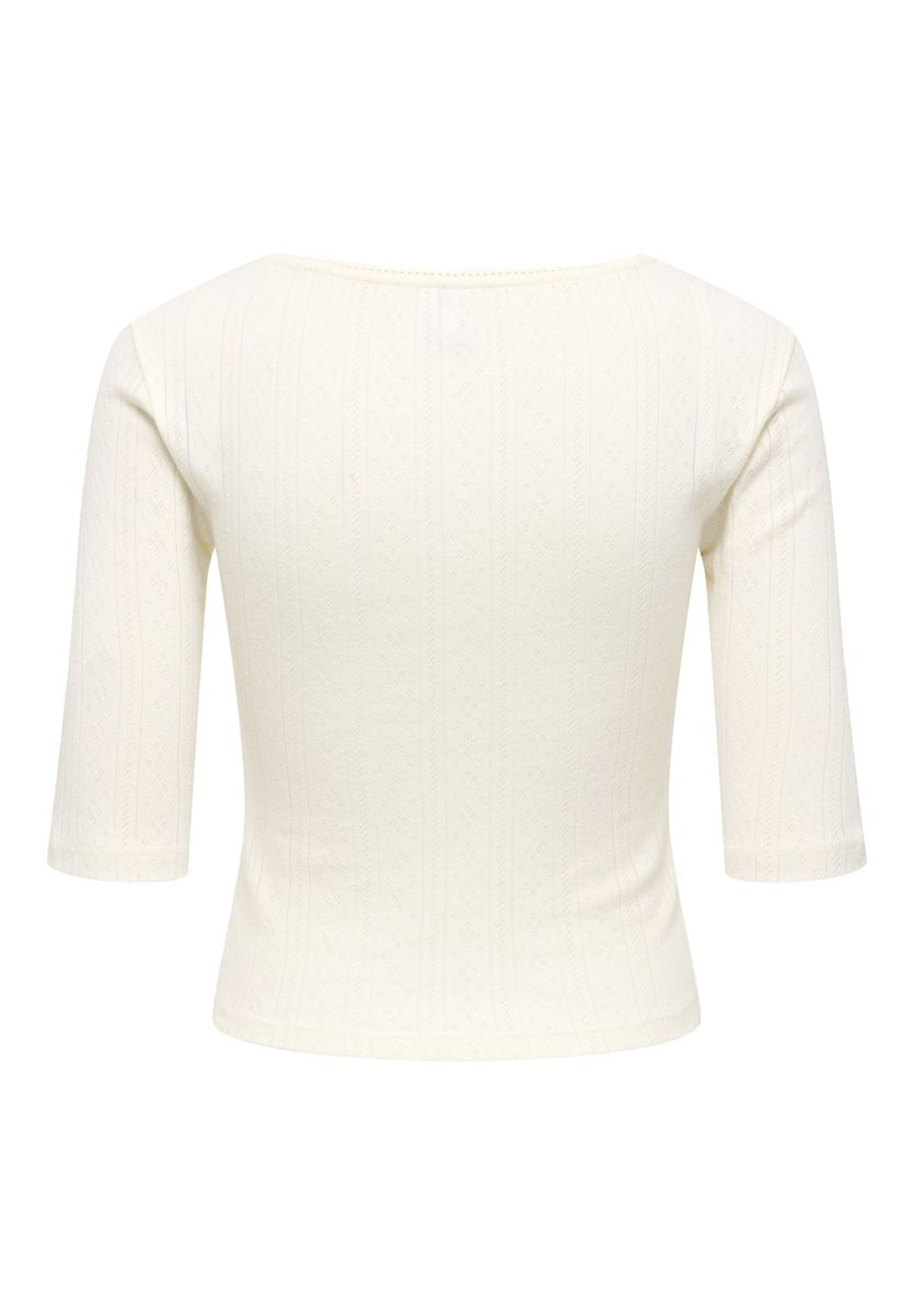 Figurbetontes Oberteil mit eckigem Ausschnitt und halben Ärmeln