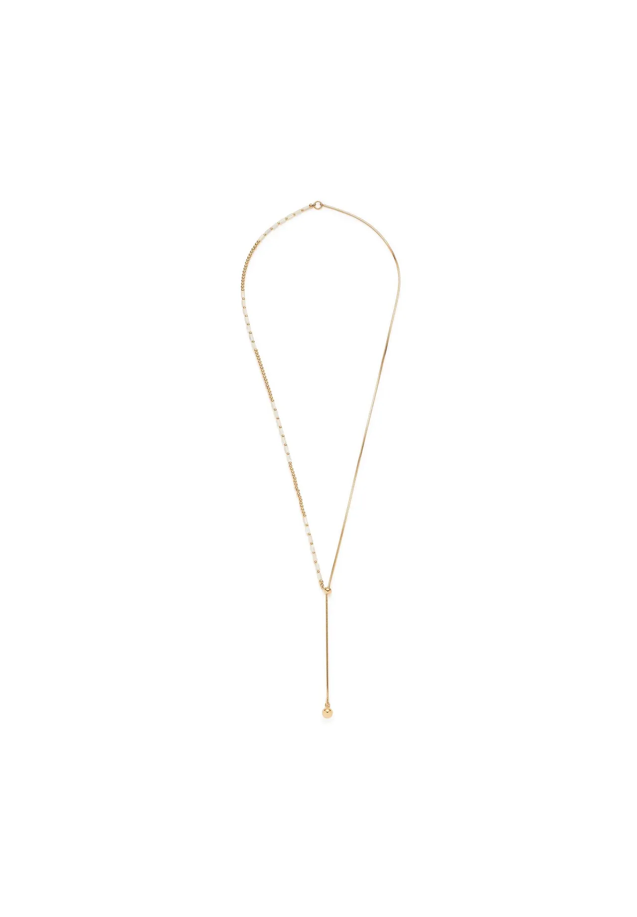 Minimalistische Y-Kette mit Perlen