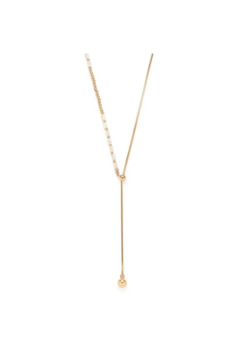 Minimalistische Y-Kette mit Perlen
