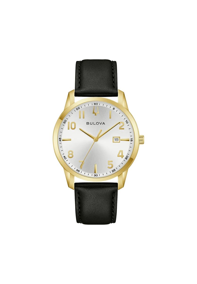 Klassische Datumsuhr mit Lederarmband