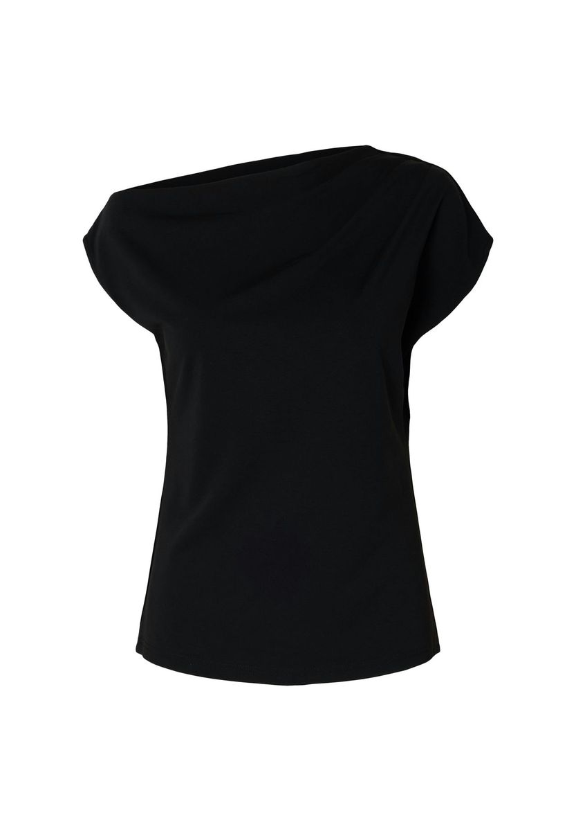 Figurbetontes T-Shirt mit asymmetrischem Ausschnitt