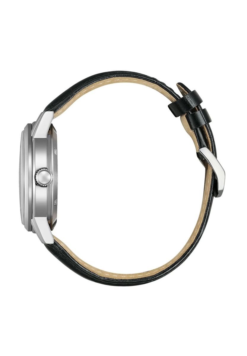 Automatische Feld-Armbanduhr mit Lederarmband