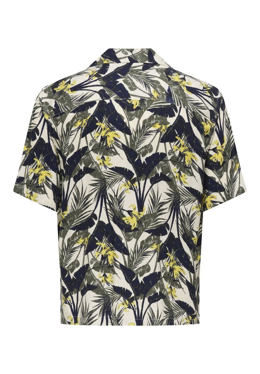 Kurzärmliges Hemd mit tropischem Print