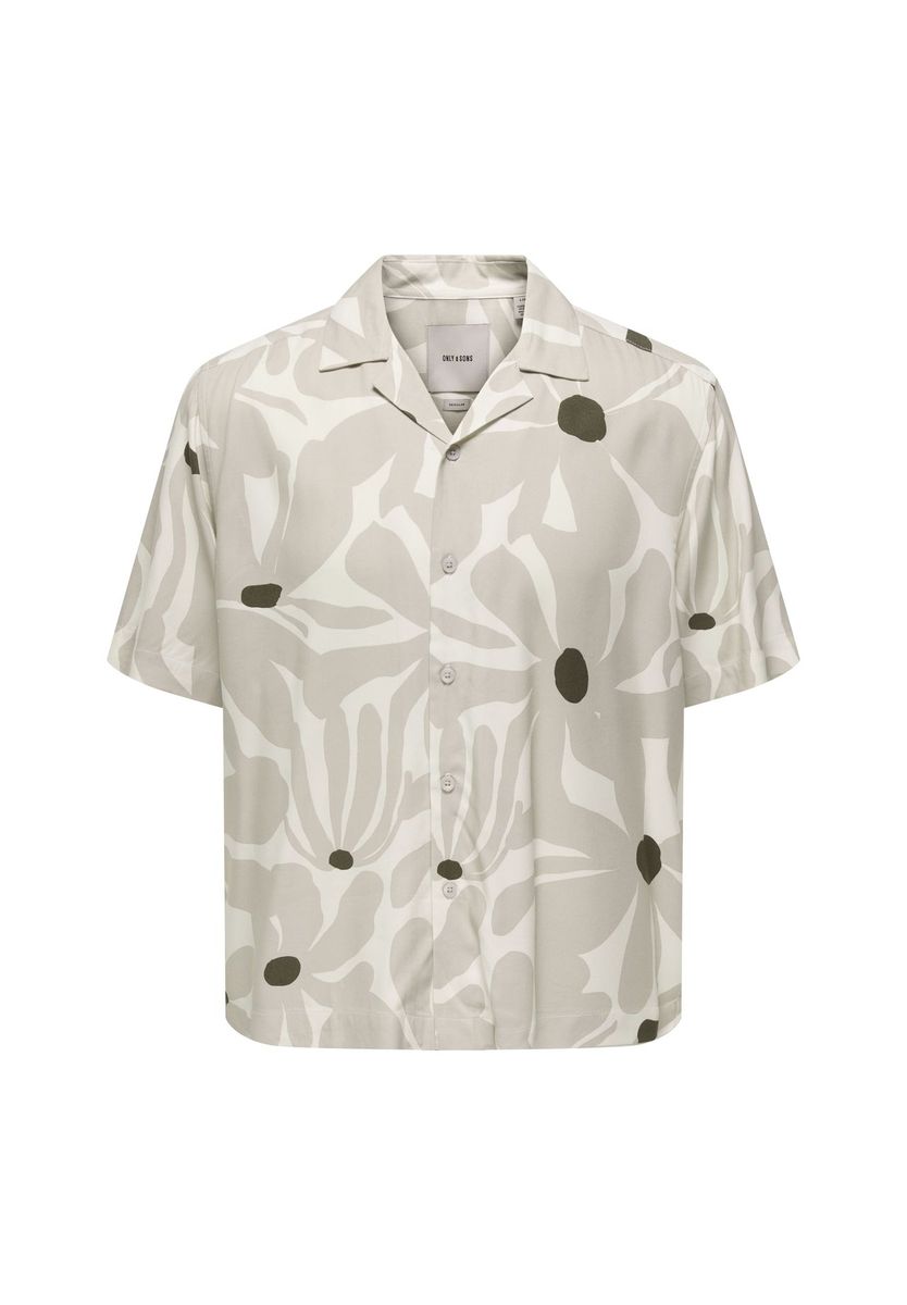 Freizeithemd mit Blumendruck und Reverskragen