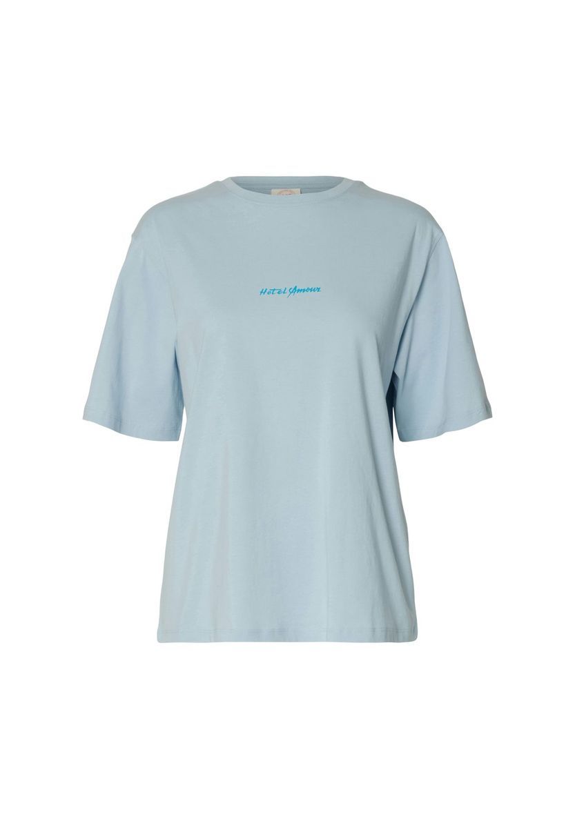 Locker geschnittenes Baumwoll-T-Shirt mit Grafik