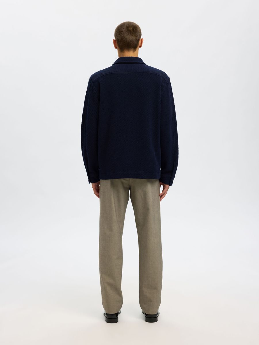 Strukturiertes Baumwoll-Overshirt mit Knöpfen