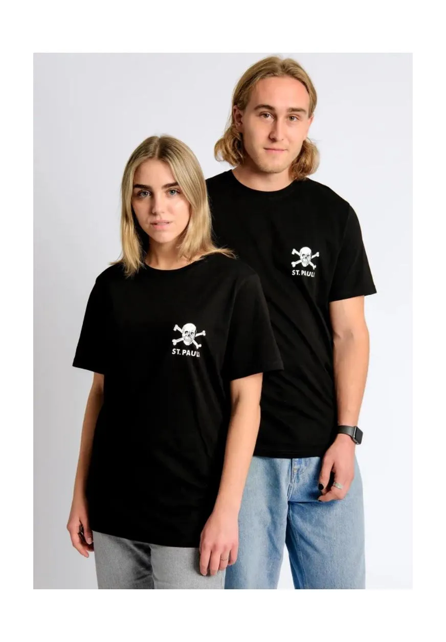 Baumwoll-T-Shirt mit Totenkopf-Grafik