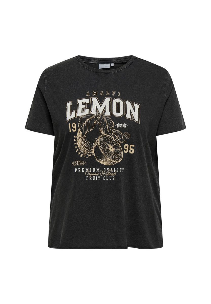 Vintage Zitronen Grafik Druck Baumwoll-T-Shirt