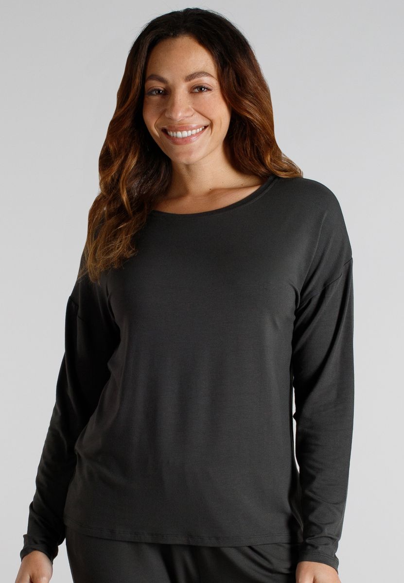 Entspanntes Langarm-Loungewear-Oberteil