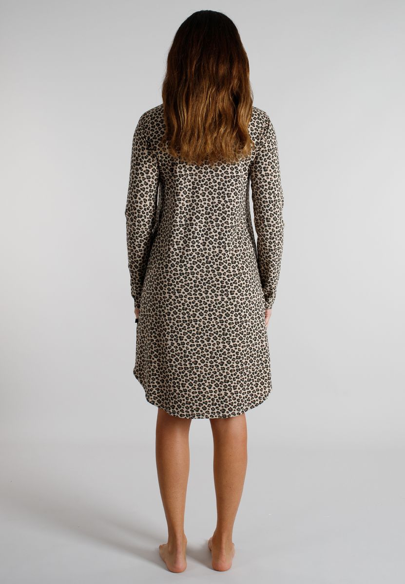 Langärmliges Sleepshirt mit Leopardenmuster
