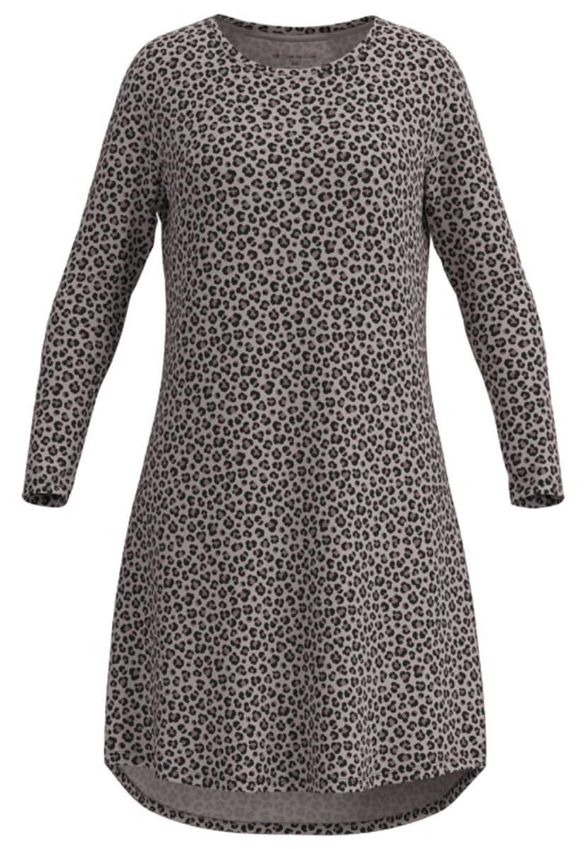 Langärmliges Sleepshirt mit Leopardenmuster