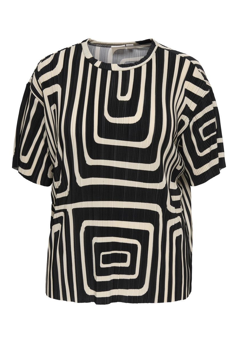 Geometrisches Plissee Kurzarm-Top