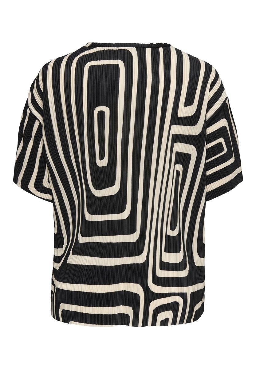 Geometrisches Plissee Kurzarm-Top