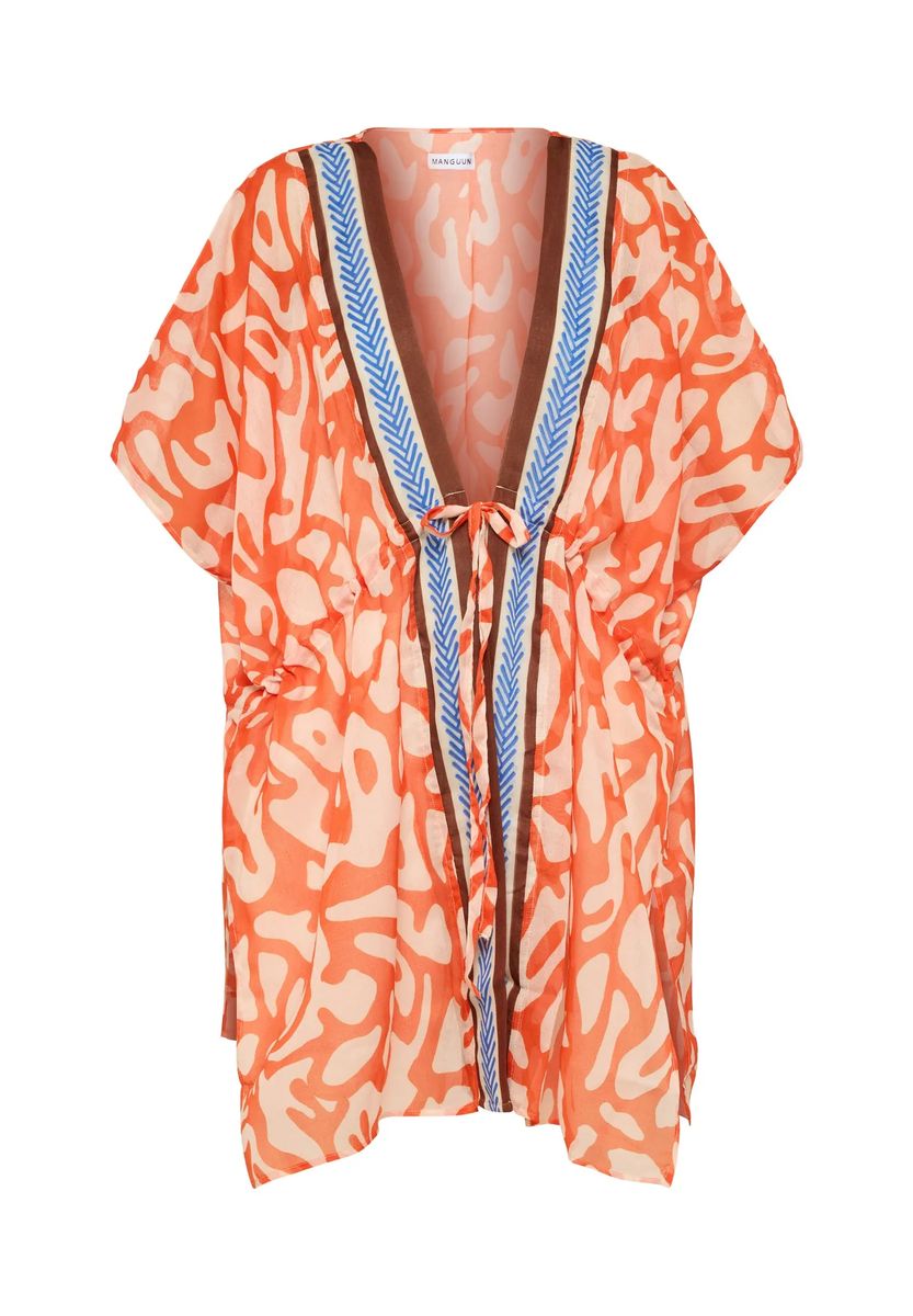 Fließender Kaftan mit abstraktem Print