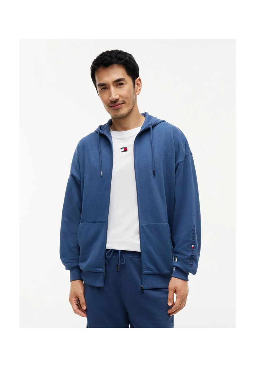 Lässige Kapuzensweatjacke mit Ärmel-Logo
