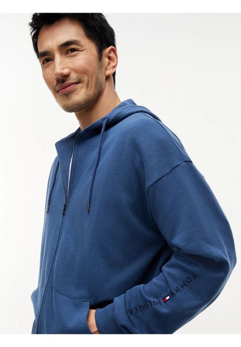 Lässige Kapuzensweatjacke mit Ärmel-Logo