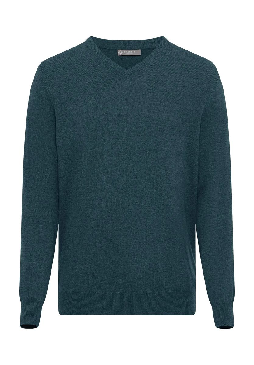 Klassischer Kaschmirpullover mit V-Ausschnitt