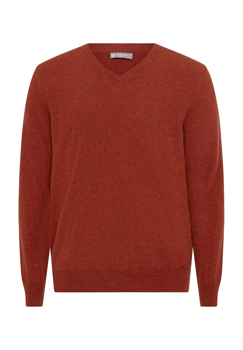 Klassischer Kaschmirpullover mit V-Ausschnitt