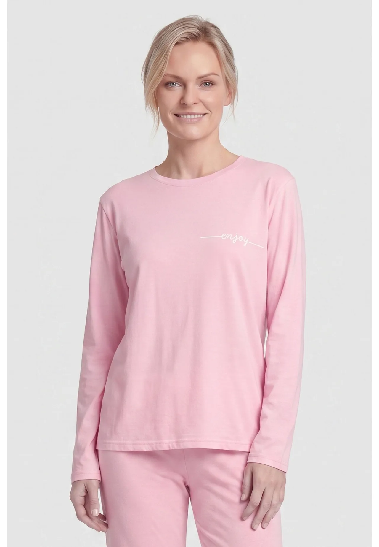 Langärmliges Schlafshirt mit Schriftzug