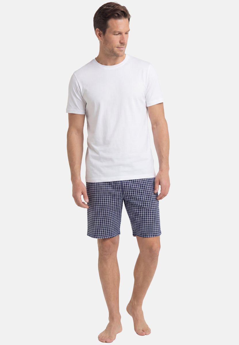 Klassische Karierte Baumwoll-Schlafanzug-Shorts