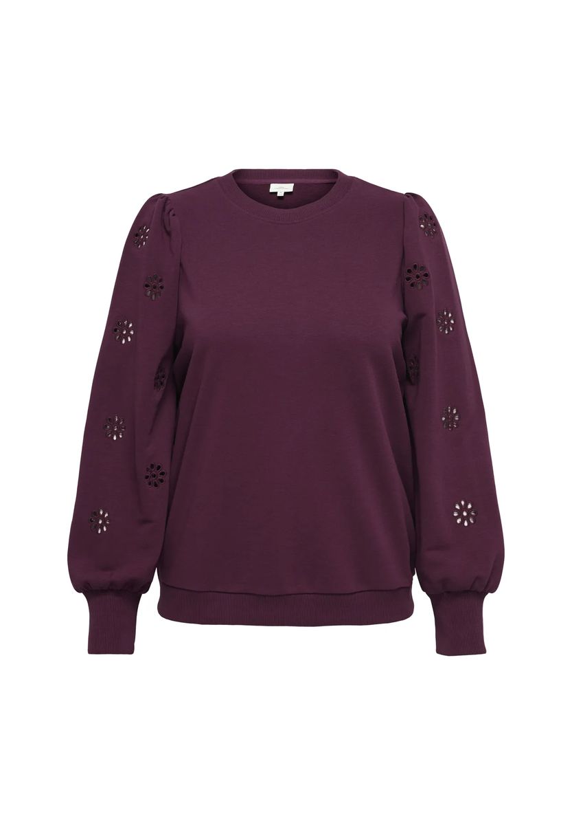 Sweatshirt mit Lochstickerei-Ärmeln