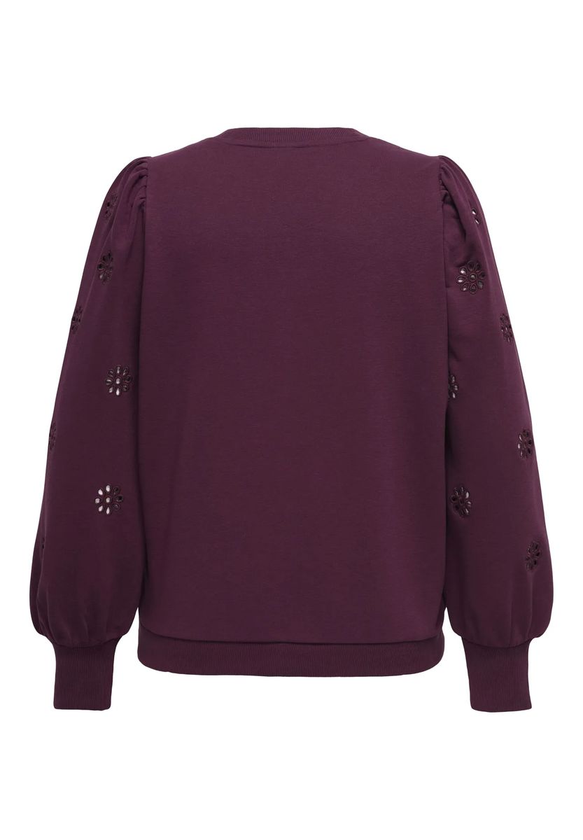 Sweatshirt mit Lochstickerei-Ärmeln