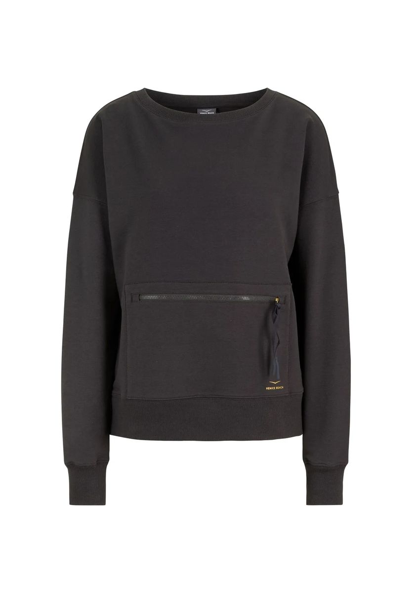 Relaxter Sweatshirt mit Reißverschlusstasche